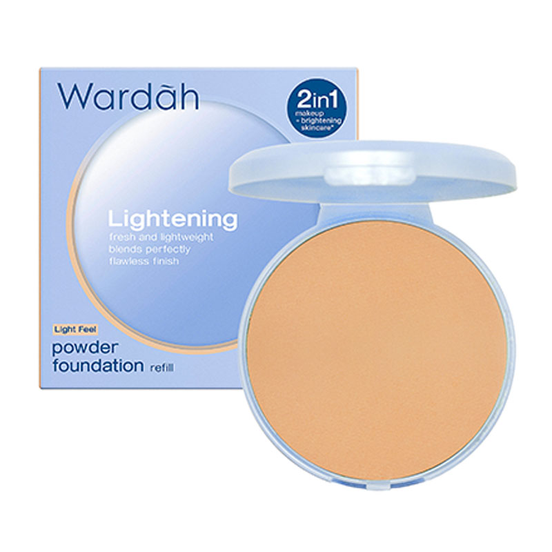 Wardah Refill Lightening Powder Foundation Light Feel 06 Warm Beige 12gr | Gogobli