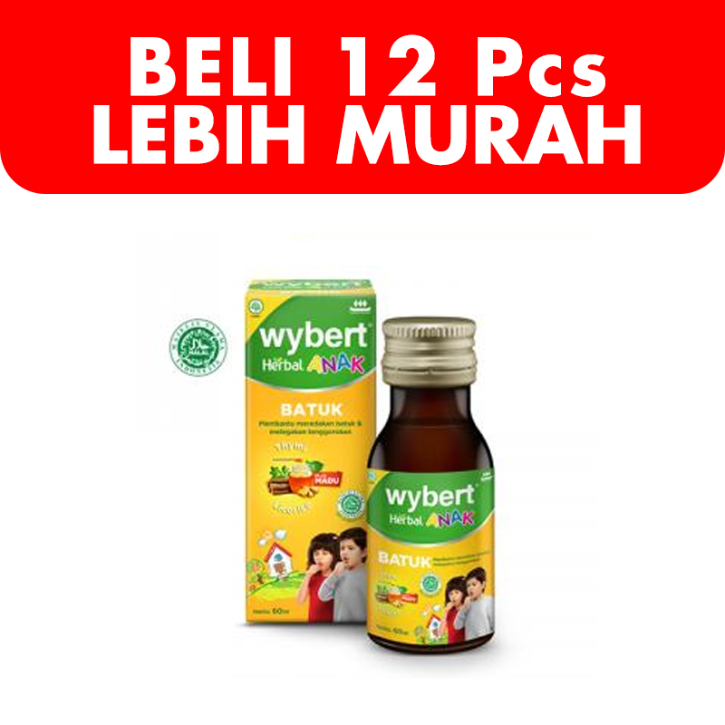 Wybert Herbal Batuk Anak 60ml (BELI 12pcs LEBIH MURAH) | Gogobli