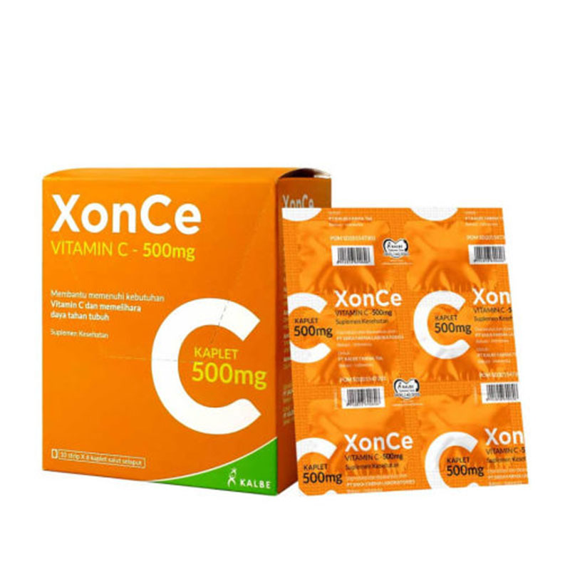 Xon-Ce Vitamin C 500mg Box (10 Strip @ 6 Kaplet Salut Selaput) | Gogobli