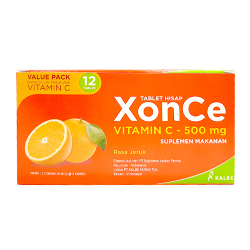 Xon-Ce Vitamin C 500mg Value Pack (6 Strip @ 2 Tablet Hisap) | Gogobli