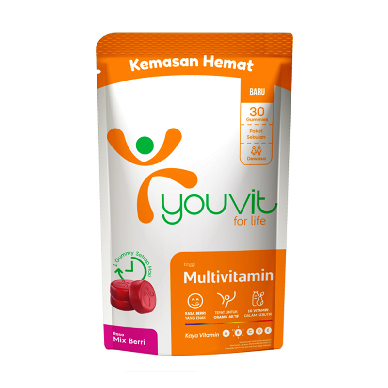 Youvit Multivitamin Gummy Dewasa Mix Berri 30s | Gogobli