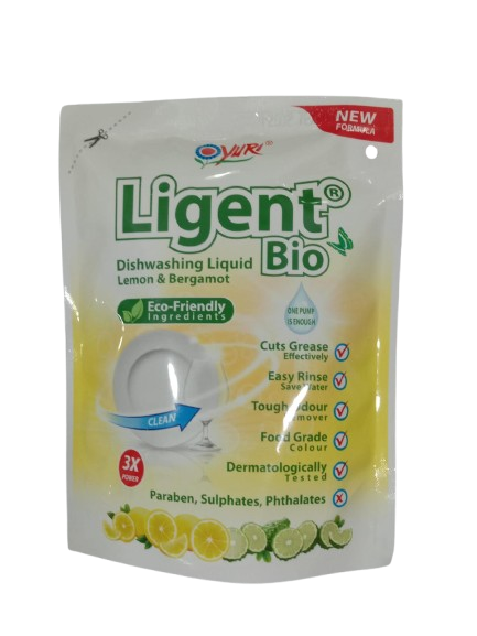 Yuri Ligent Dishwashing Detergent Antibacterial Lemon 180ml Pouch | Gogobli