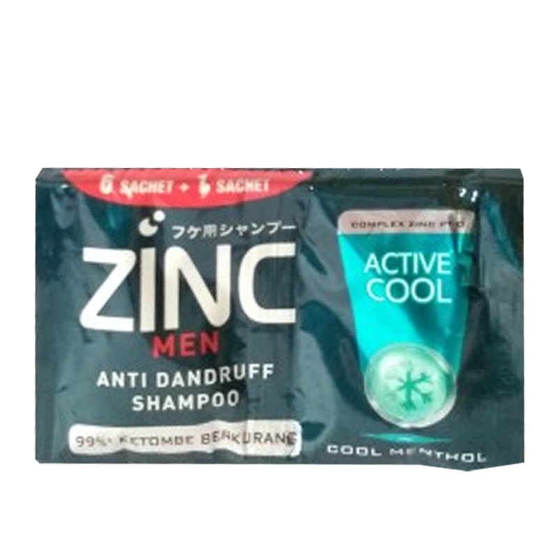 Zinc Men Shampoo Active Cool Sachet 10ml | Gogobli