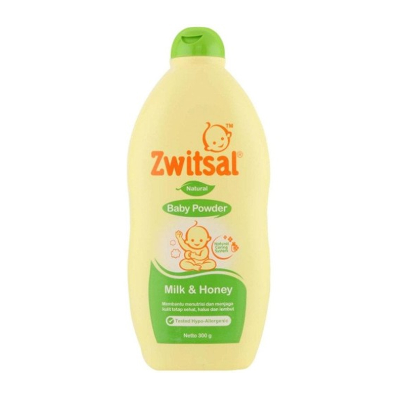 Zwitsal Baby Powder Natural Milk And Honey 300ml (ED: Des 23) | Gogobli