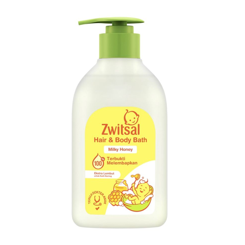 Zwitsal Hair & Baby Bath Milky Honey 300ml | Gogobli