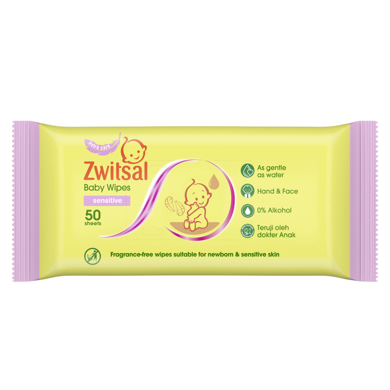 Zwitsal Baby Wipes Sensitive 50s (ED: Nov 25) | Gogobli